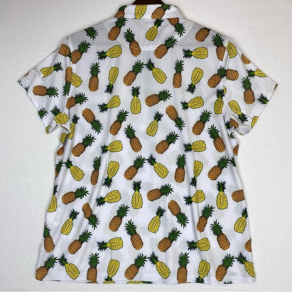 NEW Grunk Dolfer Birdies For Babies Kids Large White Pineapple Golf Polo Shirt - Picture 3 of 11